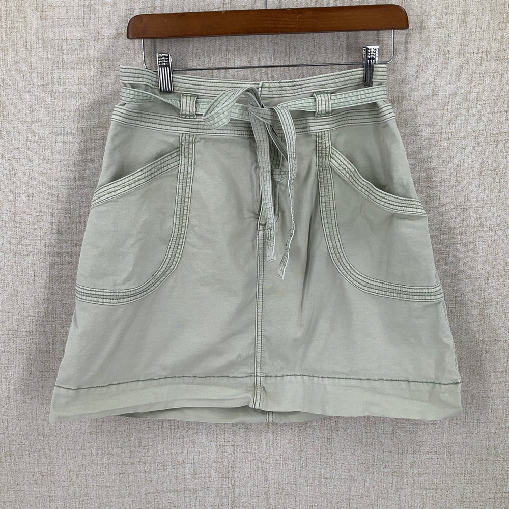Pilcro‎ and the Letterpress Skirt Women 4 Green Cotton Utility Boho Mini Earthy